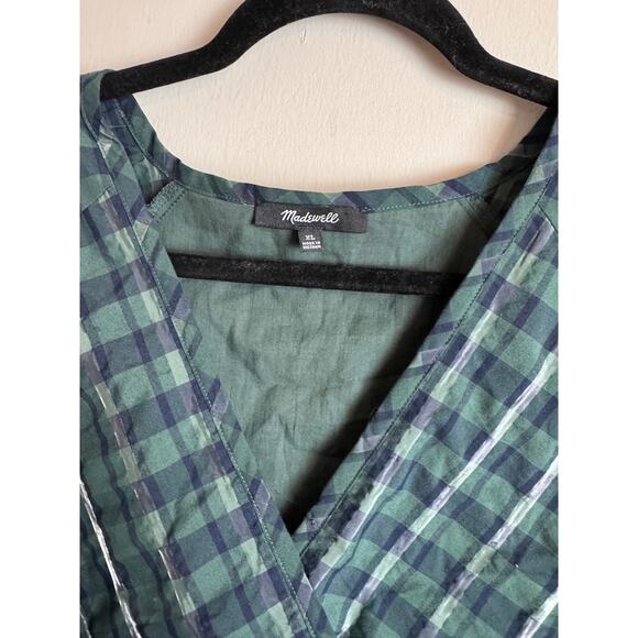 Madewell Green Plaid Mini Dress - Picture 3 of 11
